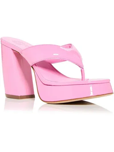 Gia Borghini Gia Patent Platform Thong Sandals In Pink