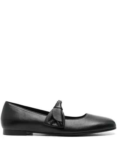 Gia Borghini Leather Ballerina Shoes In Black