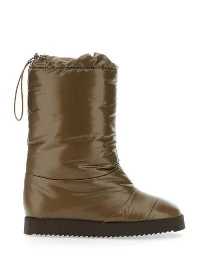 Gia Borghini Padded Drawstring Ski Boots In Brown