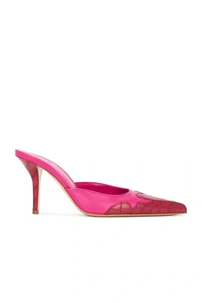 Gia Borghini X Miaou June Mule In Pink & Red