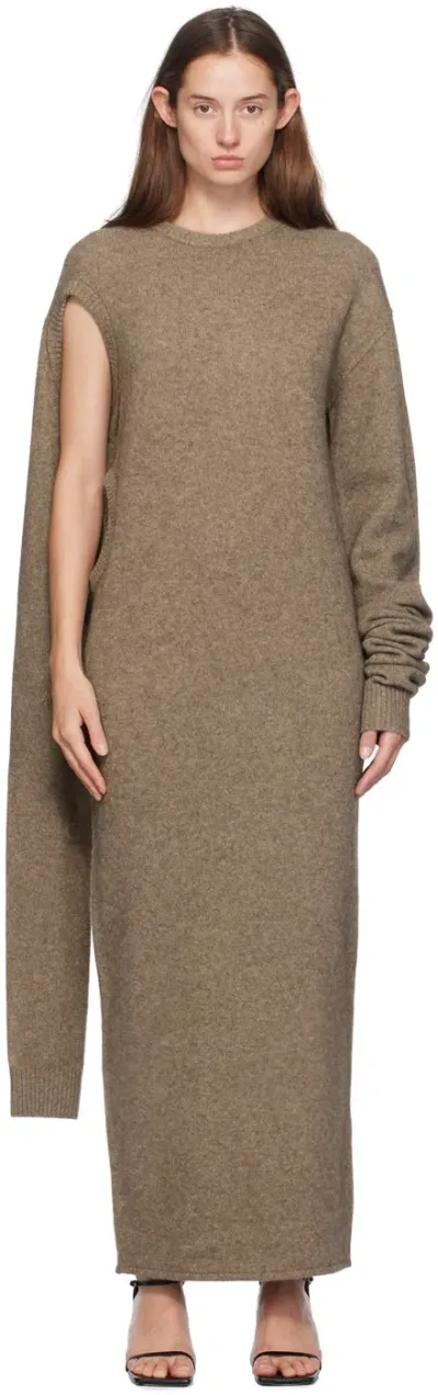 Gia Studios Brown Cutout Maxi Dress In Walnut