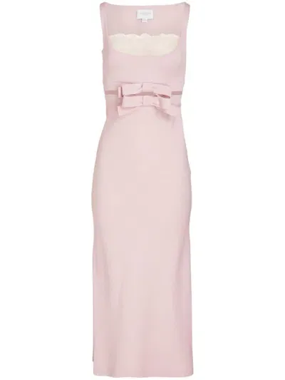 Giambattista Valli Bow-detail Crepe Midi Dress In Pink