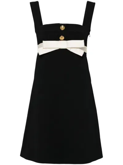 Giambattista Valli Bow-detail Silk Dress In Black