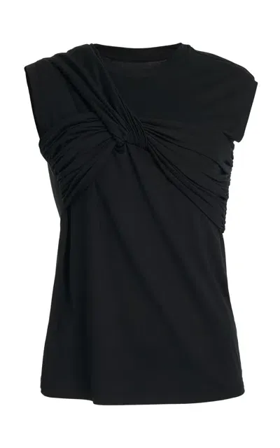 Giambattista Valli Draped Jersey Top In Black