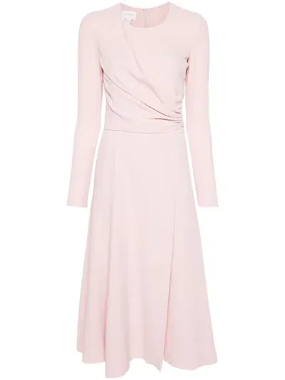 Giambattista Valli Draped-panel Midi Dress In Pink