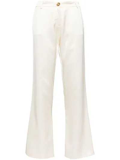 Giambattista Valli Gold-tone Buttons Trousers In White