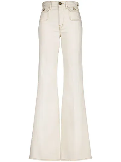 Giambattista Valli High-rise Flared Jeans In White