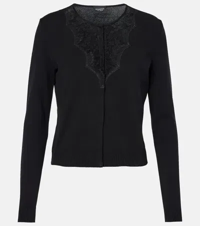 Giambattista Valli Lace-trimmed Cardigan In Schwarz