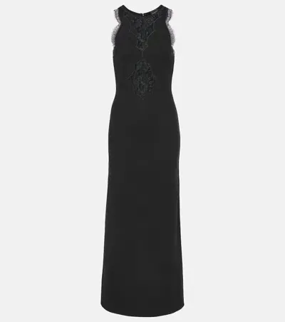 Giambattista Valli Lace-trimmed Midi Dress In Black