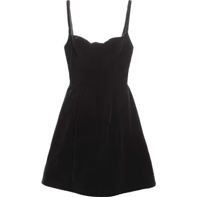 Giambattista Valli Open Back Velvet Minidress In Black