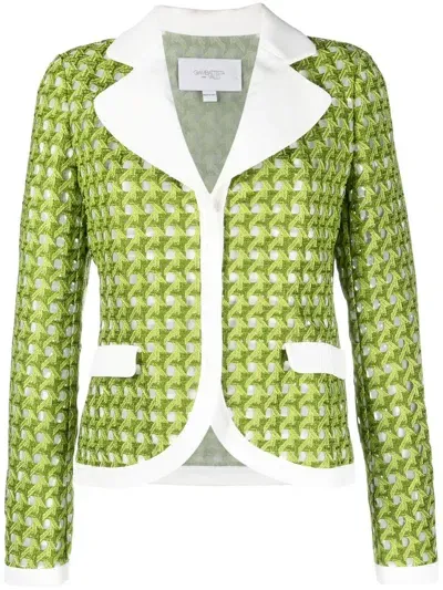 Giambattista Valli Open-knit Single-breasted Blazer In Grün