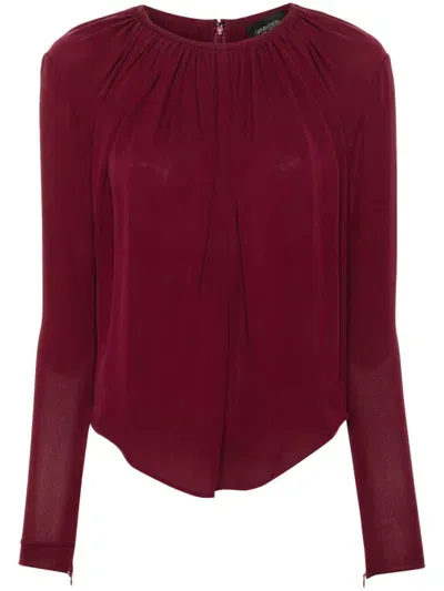 Giambattista Valli Pleat-detail Blouse In Red