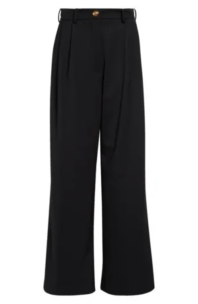 Giambattista Valli Pleated Wide Leg Trousers In Black