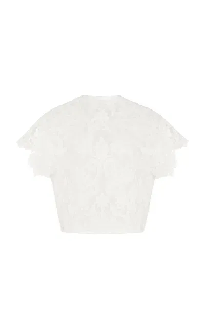 Giambattista Valli Rebrode Lace Top In White