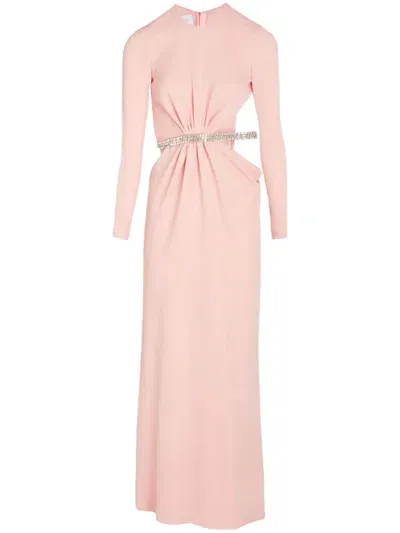 Giambattista Valli Rhinestone Embellished Long Dress In Quartz Rose