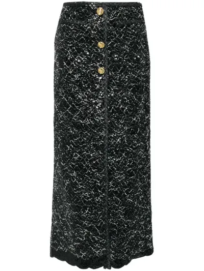 Giambattista Valli Sequin-embellished Skirt In Black