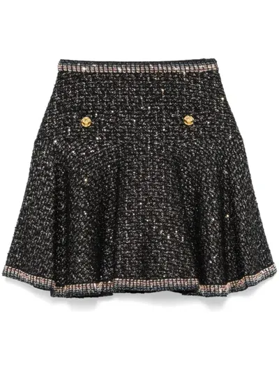 Giambattista Valli Tweed Mini Skirt In Black