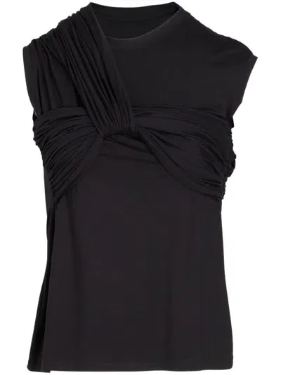 Giambattista Valli Draped Jersey Top In Black