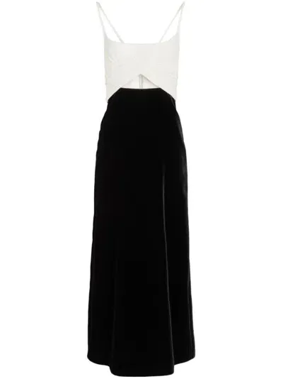 Giambattista Valli Two-tone Velvet Dress In Black