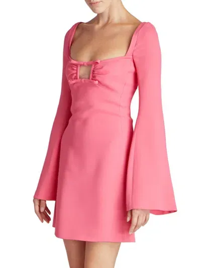 Giambattista Valli Women's Bell Sleeve Cut Out Mini Dress In Coral