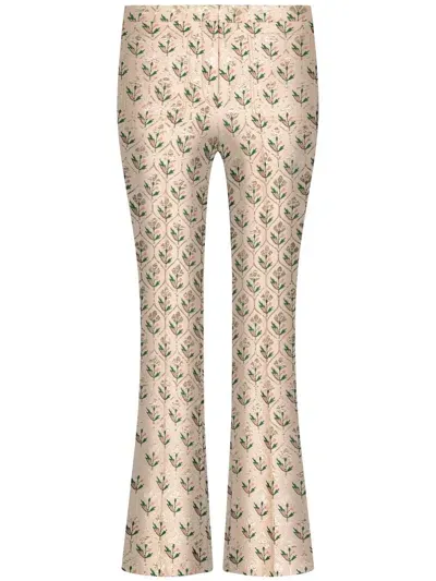 Giambattista Valli Floral-jacquard Cropped Flared Trousers In M058