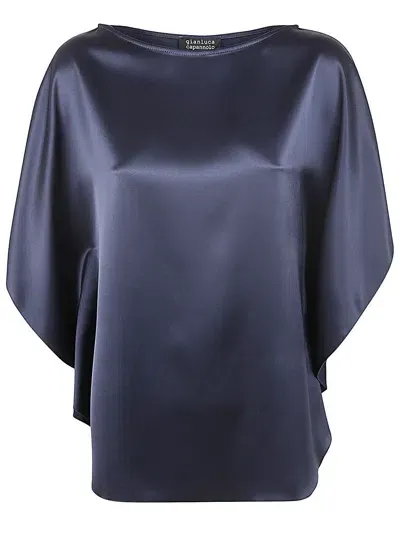 Gianluca Capannolo Iris Sleeve Top In Blue