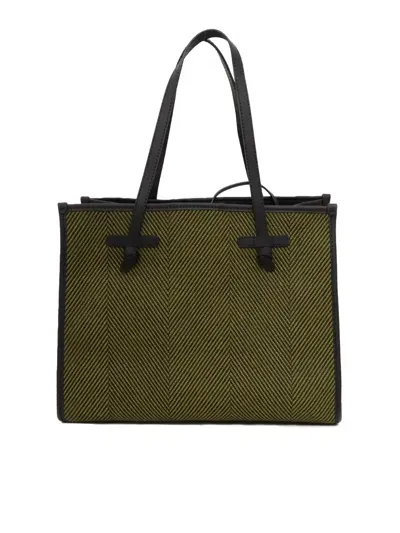 Gianni Chiarini Fabric And Leather Bag In Green