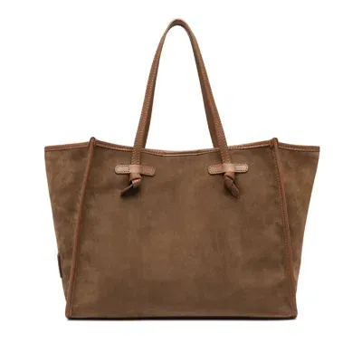 Gianni Chiarini Marcella Suede Tote Bag In Cognac