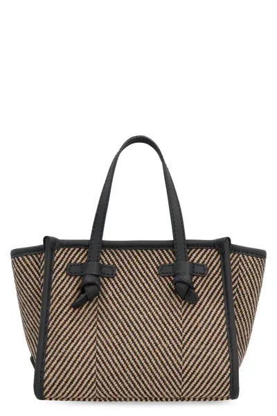 Gianni Chiarini Miss Marcella Herringbone Fabric Handbag In Ecru