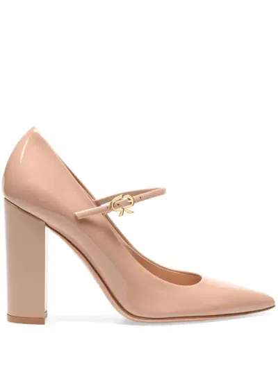 Gianvito Rossi 100mm Jane Leather Pumps In Neutrals