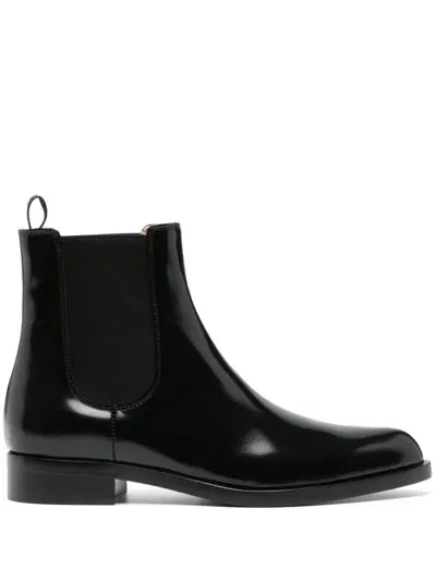 Gianvito Rossi 25mm Leather Ankle Boots In Black