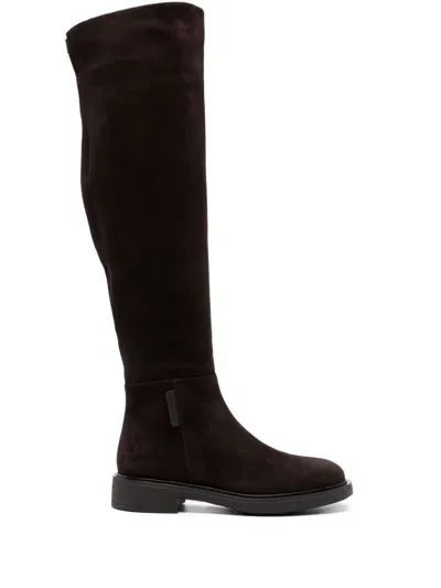 Gianvito Rossi 35mm Lexington Boots In Dark Brown