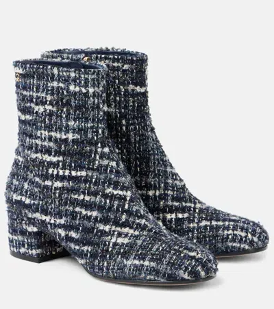 Gianvito Rossi Ankle Boots 45 Aus Tweed In Blau