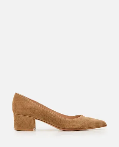 Gianvito Rossi 45mm Suede Piper Pump In Brown