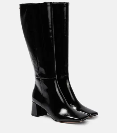 Gianvito Rossi 55 Patent Leather Knee-high Boots In Black