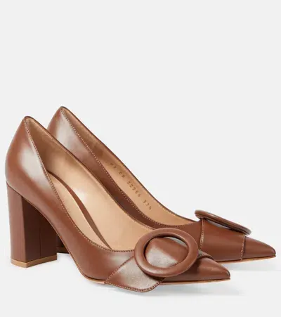 Gianvito Rossi 85 Leather Pumps In Brown