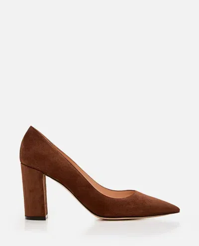 Gianvito Rossi 85mm Suede Piper Pump In Brown