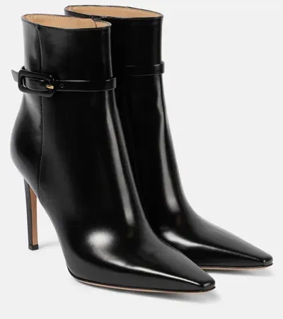 Gianvito Rossi 95 Patent Leather Ankle Boots In Black