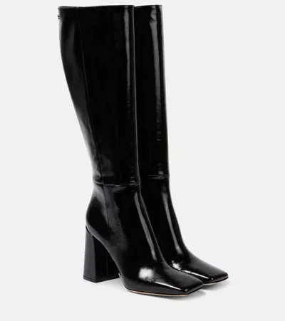 Gianvito Rossi 95 Patent Leather Knee-high Boots In Black