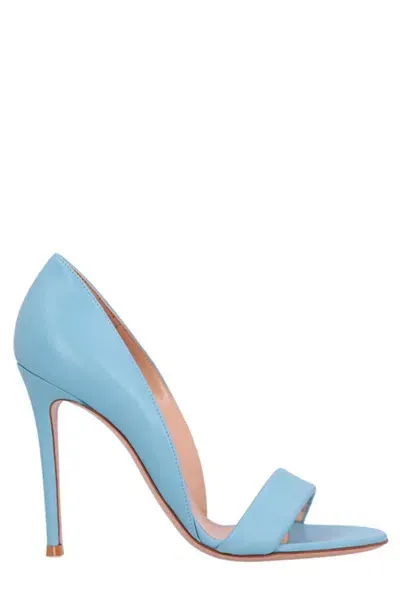 Gianvito Rossi Woman Pumps Sky Blue Size 8 Soft Leather