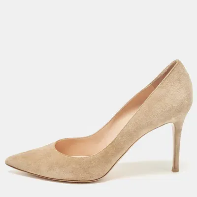 Pre-owned Gianvito Rossi Beige Suede Gianvito 105 Pumps Size 41