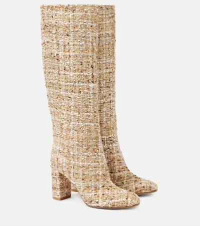 Gianvito Rossi Bouclé Knee-high Boots In Beige