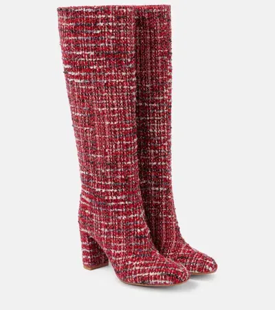 Gianvito Rossi Bouclé Knee-high Boots In Rot