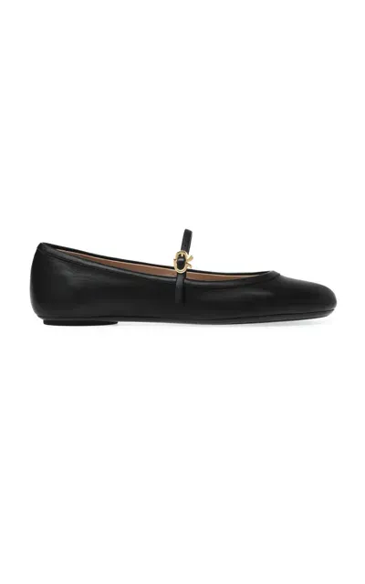 Gianvito Rossi Carla Leather Ballet Flats In Black