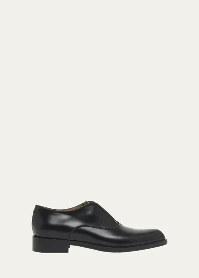 Gianvito Rossi Dover Leather Slip-on Loafers In Black