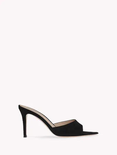 Gianvito Rossi Elle 85mm Suede Mules In Black