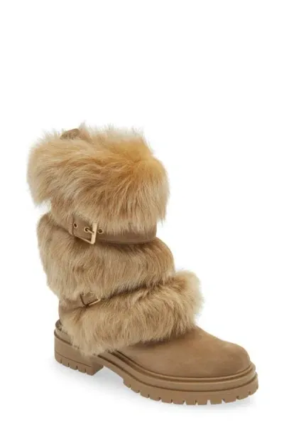 Gianvito Rossi Genuine Shearling Boot In Brown