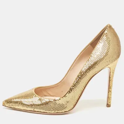 Pre-owned Gianvito Rossi Gold Sequins Gianvito Pumps Size 41