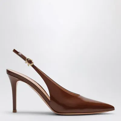 Gianvito Rossi Havana Patent Slingback Pumps In Brown