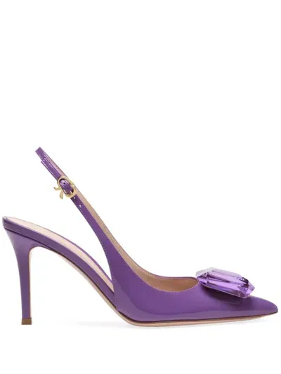 Gianvito Rossi Jaipur 85mm Slingback Pumps In Purple